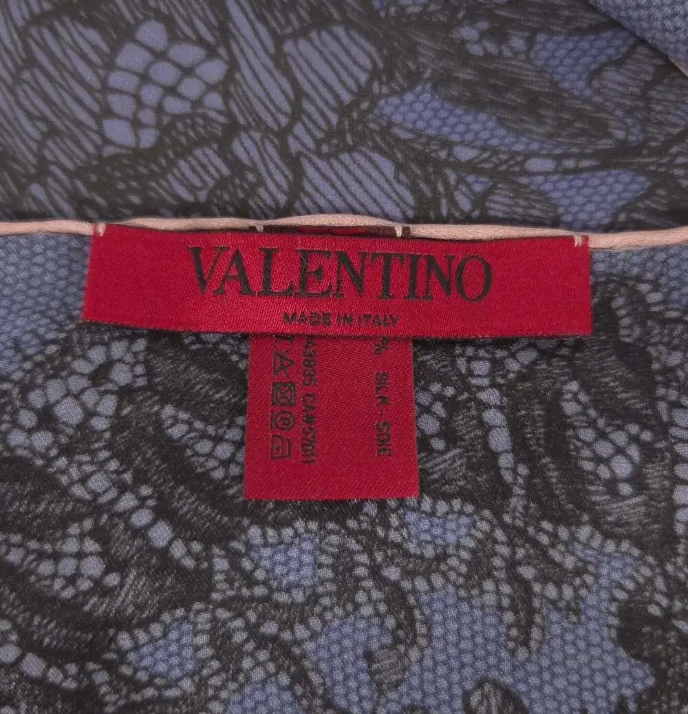 Valentino Floral Lace Print Silk Scarf 25.5